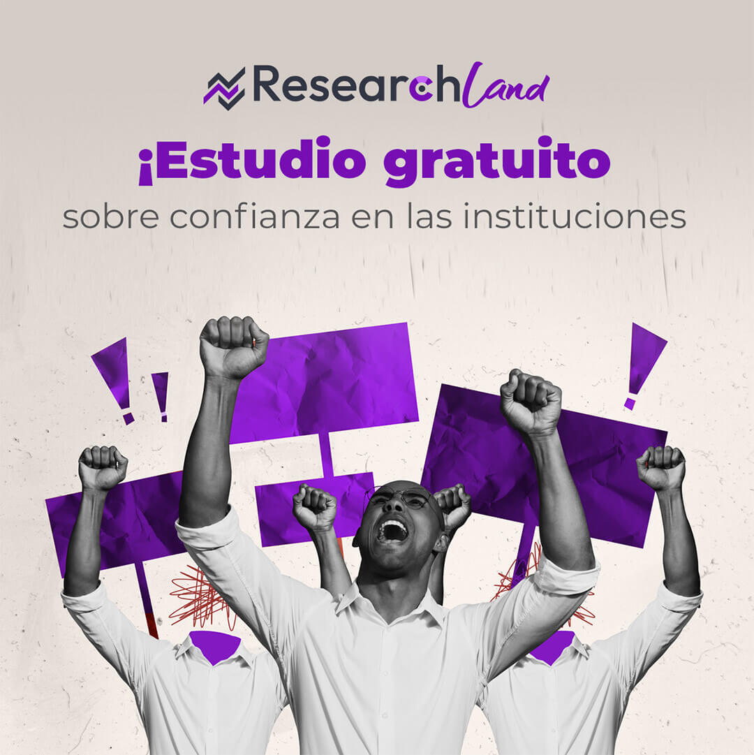 Grupo de personas protestando | Estudio la confianza en las instituciones | Research Land