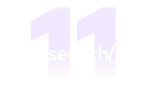 logo de Research Land por su 11aniversario, color blanco