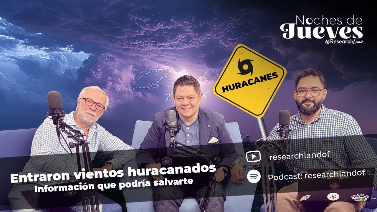 Pablo Levy y dos participantes en el podcast de Research Land conversan sobre prevención, riesgos y preparación ante la temporada de huracanes.