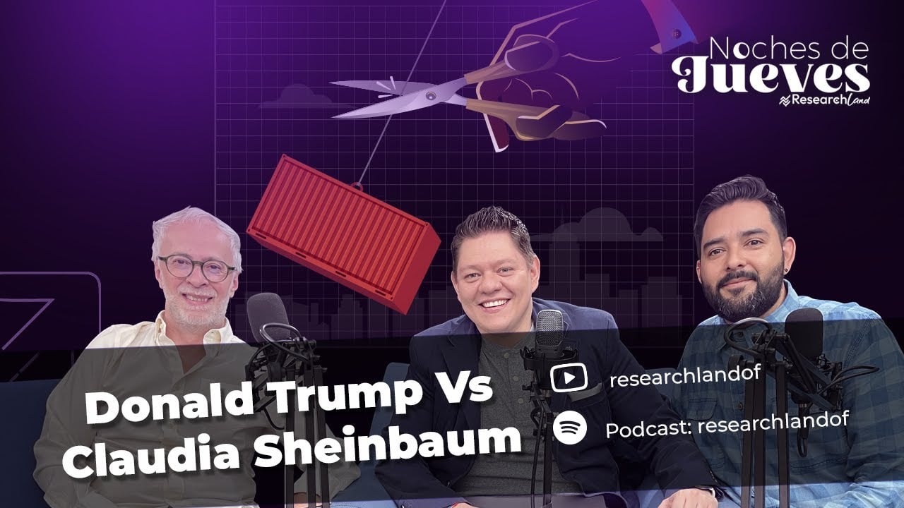 Pablo Levy y dos participantes de podcast analizan el impacto económico y comercial de políticas entre México y Estados Unidos.
